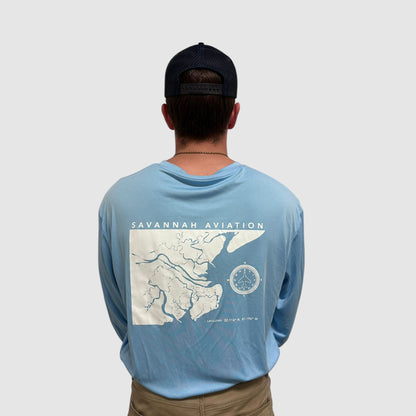 Sky Blue Nautical Shirt - LONG SLEEVE