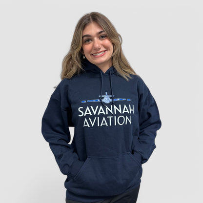 Navy Blue Hoodie - BLUE LOGO