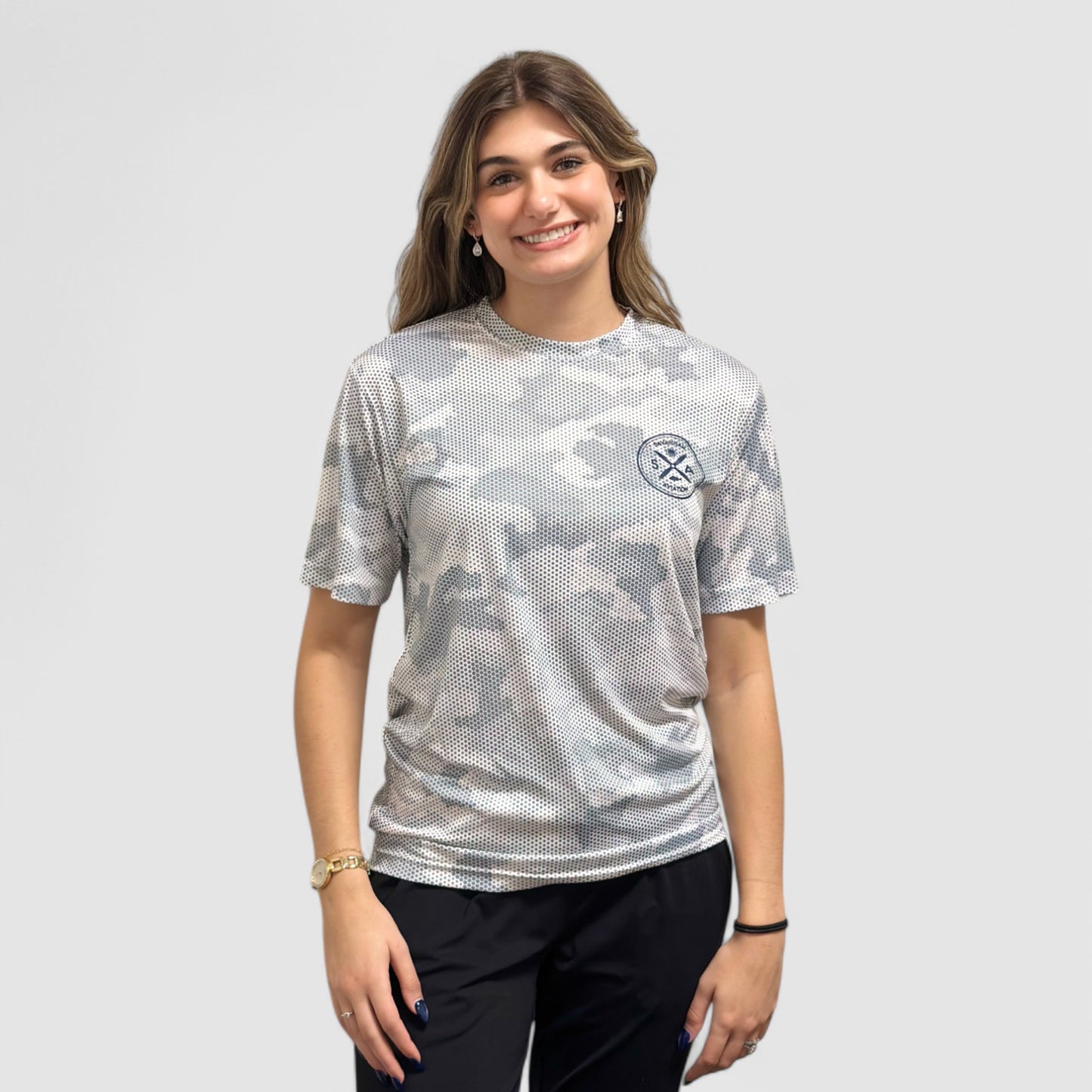 White Gray Bubble Camouflage Shirt - SHORT SLEEVE