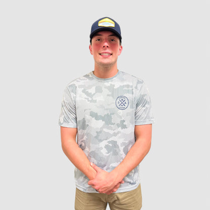 White Gray Bubble Camouflage Shirt - SHORT SLEEVE