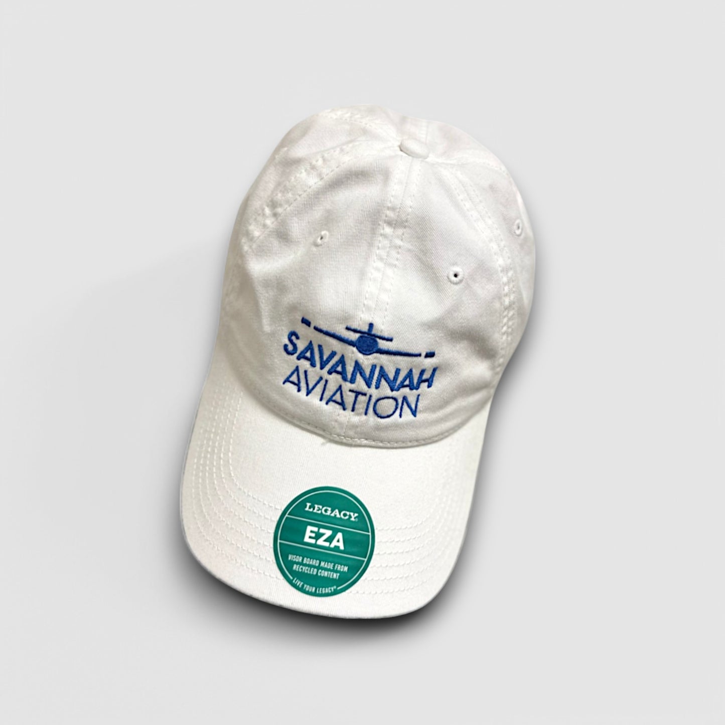 Solid White EZA Legacy Hat - SA Blue Logo