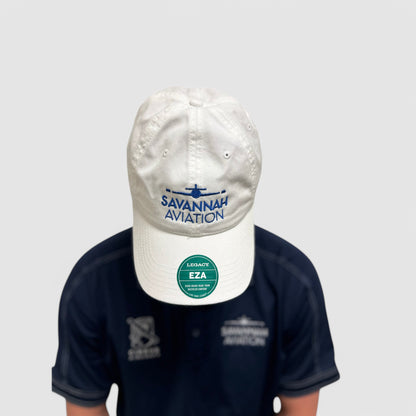 Solid White EZA Legacy Hat - SA Blue Logo