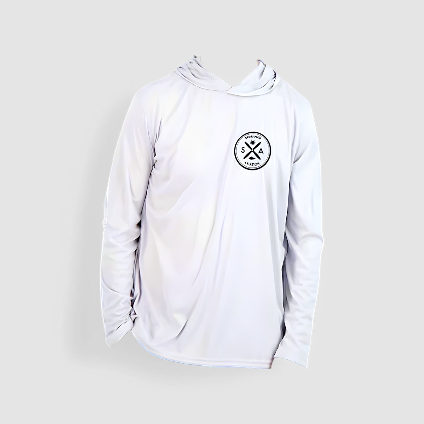 White Hooded Tackle Shirt - LONG SLEEVE