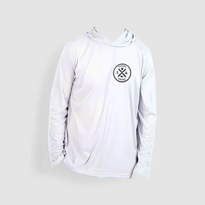 White Hooded Tackle Shirt - LONG SLEEVE